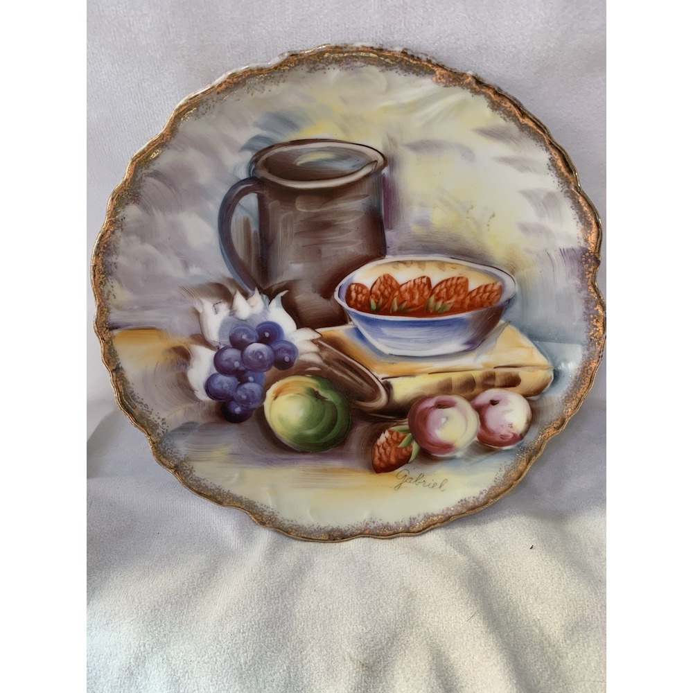 Norleans Ceramic Hanging Plate- Fruit/Pitcher-  Japan Vintage 8.5" Gabriel
